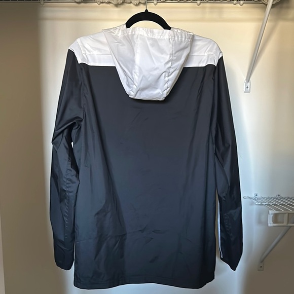 adidas Black and White Utility Jacket with Hood and Full-Length Zipper - Picture 2 of 3